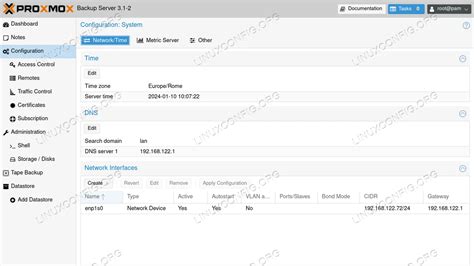 Introduction To The Proxmox Backup Server The Web Interface Linuxconfig