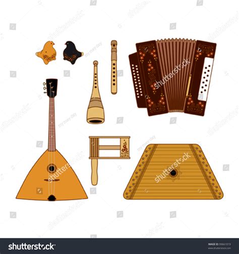 Russian Folk Music Instruments Stock Vector (Royalty Free) 99661019 ...
