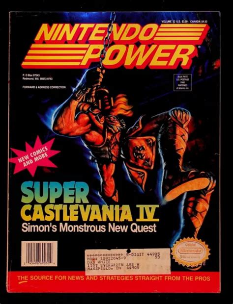 NINTENDO POWER MAGAZINE January 1992 Volume 32 Super Castlevania IV