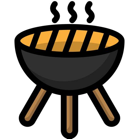 Barbecue Icon Lineal Color Style 18245877 Png