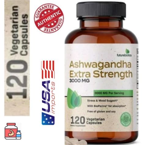 Ashwagandha 120 Capsules Extra Strength 3000mg Stress Relief Formulas 120 Capsules Shopee