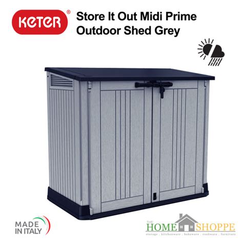 Keter Store It Out Midi Prime Outdoor Shed Grey By Thehomeshoppe