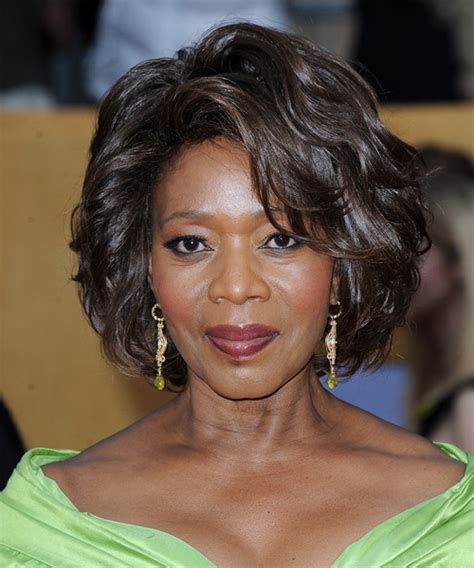 Alfre Woodard Short Wavy Formal Hairstyle Dark Brunette Hair Color