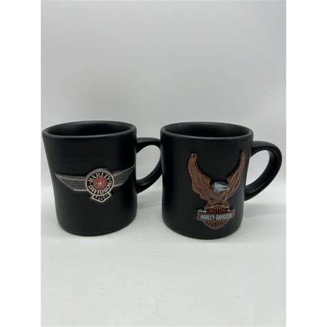 Harley Davidson Dining Harleydavidson Matte Black Coffee Mugs