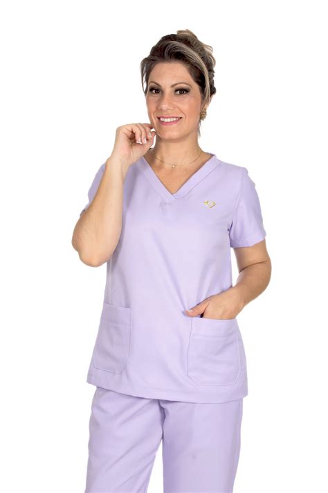 Scrub feminino Básico Liso Lilás