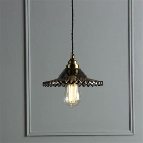 Laura Ashley Pippa Ceiling Pendant Light In Aged Brass With Smoked Glass Shade Ceiling Lights