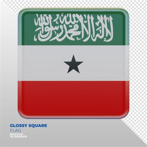 Bandera Cuadrada Brillante Con Textura 3d Realista De Somalilandia