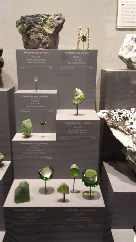 Peridots In The Gem Room At Smithsonian Museum Of Natural History