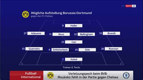 Borussia Dortmund So Könnte Der Bvb Gegen Den Fc Chelsea Spielen