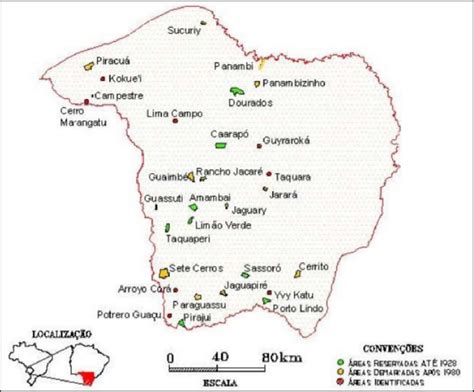 Reas Ind Genas Guarani Kaiow E Guarani Andeva Em Mato Grosso Do Sul