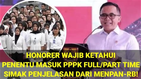 PENENTUAN HONORER DIANGKAT JADI PPPK PENUH WAKTU ATAU PPPK PARUH WAKTU