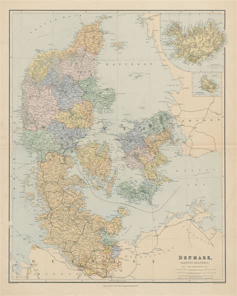 Denmark Schleswig Holstein Iceland Bornholm Large X Cm Stanford