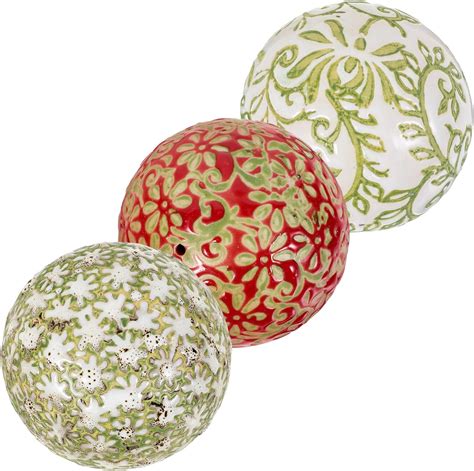 Sosoport 3pcs Ceramics Balls Porcelain Orbs Decorative