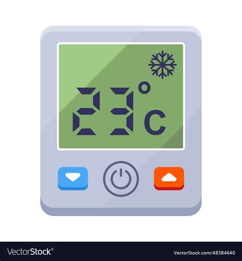 Air Conditioner Temperature Sensor On The Wall Vector Image