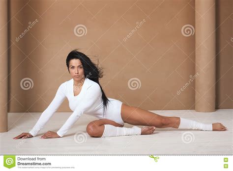 Brunette Girl Posing In Studio Stock Image Image Of Interior Facal 72912101