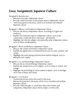 Essay Assignment Japanese Culture By Curt S Journey TPT