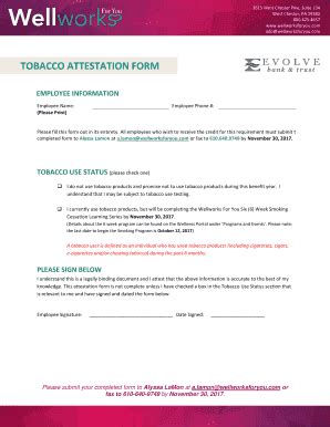 Tobacco Attestation Form Fill Online Printable Fillable Blank