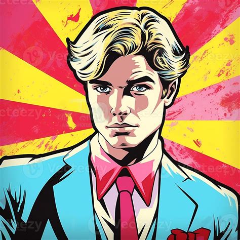 Colorful Pop Art Retro Style Young Business Man Generative Ai 27230869