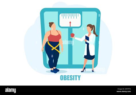 Vector Of An Overweight Woman Being Advised On A Healthy Diet Stock