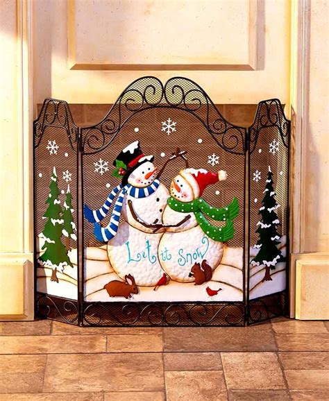 Decorative Fireplace Screens Holiday Fireplace Christmas Fireplace