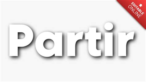 partir  drop shadow  text effect generator