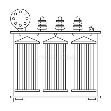 Transformador El Ctrico Instalaci N Vectorial Sobre Fondo Blanco