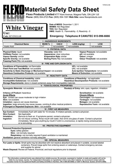 Msds Of Vinegar Home Clean Home Project