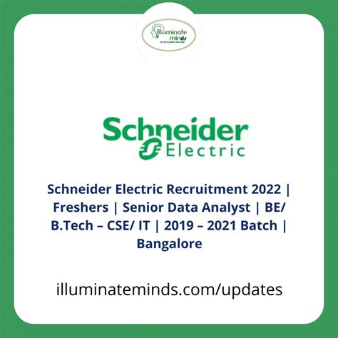 Schneider Electric Recruitment 2022 Freshers Senior Data Analyst