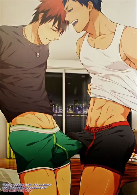 Rule 34 2boys Abs Aomine Daiki Blue Hair Boxers Bulge Bulge Frottage Bulge Through Clothing