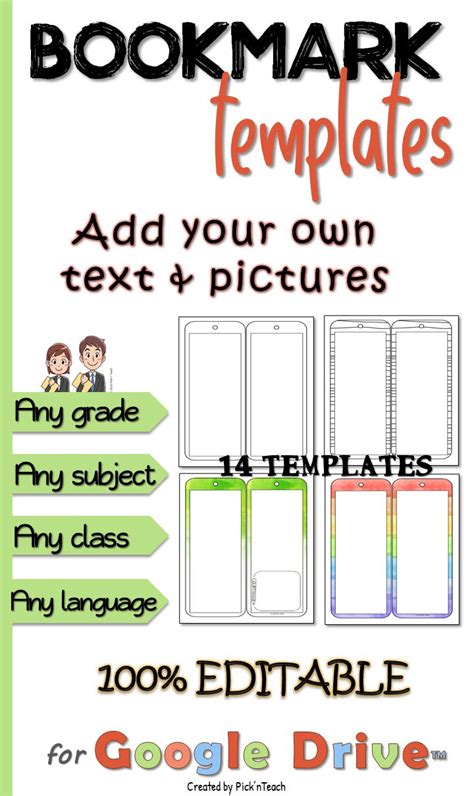 68 Editable Double Sided Bookmarks Add Text And Images Any Language