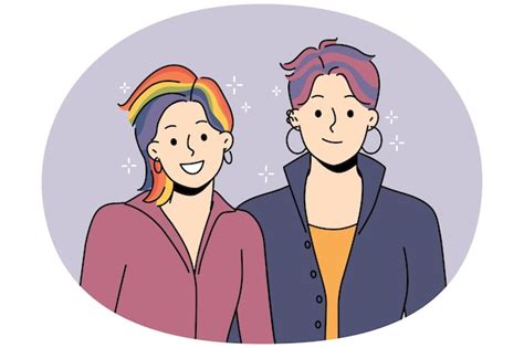 Premium Vector Smiling People With Colorful Hair