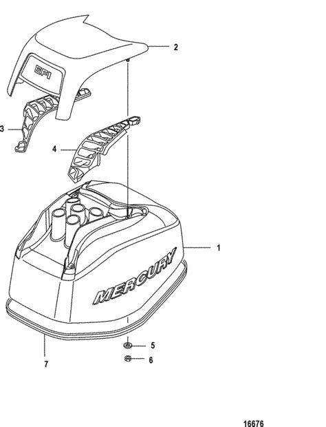 Mercury Marine Hp Efi Cylinder Stroke Top Cowl Parts
