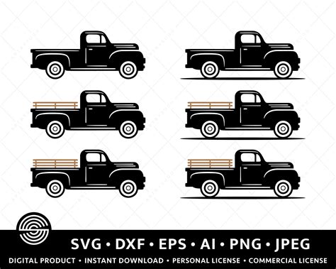 Truck Bundle Svg Vintage Truck Svg Truck Svg Cutting File Etsy