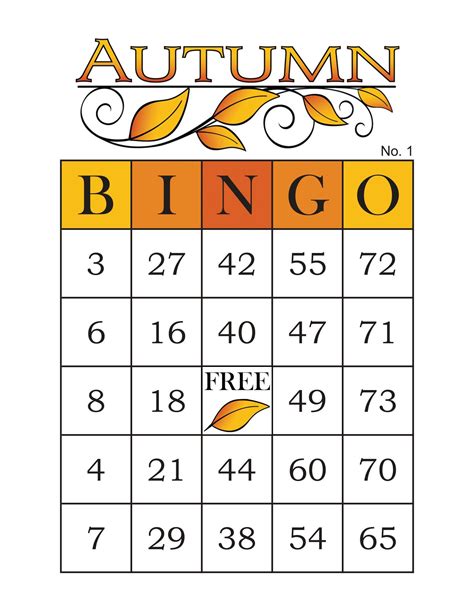 200 Autumn Bingo Cards 1 And 2 Per Page Instant Printable Etsy