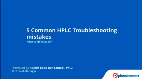 5 Common HPLC Troubleshooting Mistakes And What To Do Instead YouTube