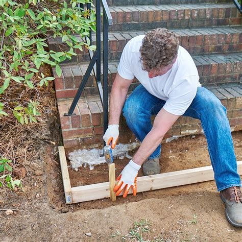 How to build and secure the form for a new concrete step or slab ...