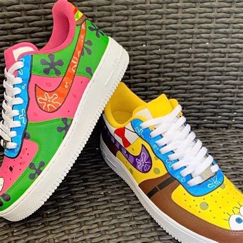 Spongebob Patrick Nike Air Force 1 07 Custom Shoes Hand Painted