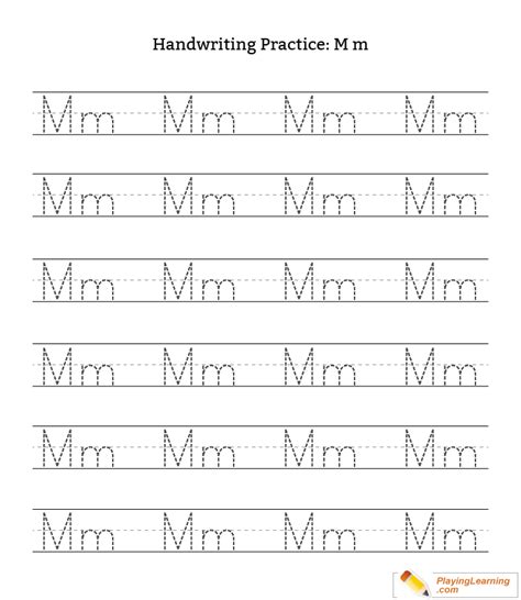 Letter M Handwriting Worksheets