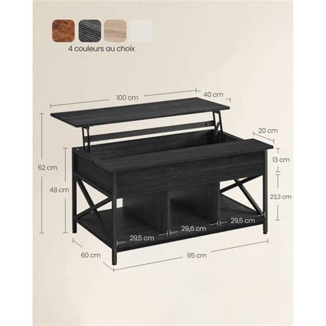 Table Basse Vasagle Avec Rangement Ouvert Et Compartiment Cach