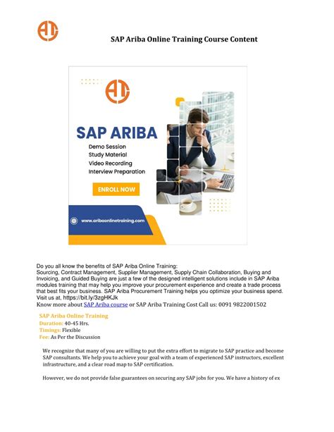 Ppt Sap Ariba Online Training Course Content Powerpoint Presentation