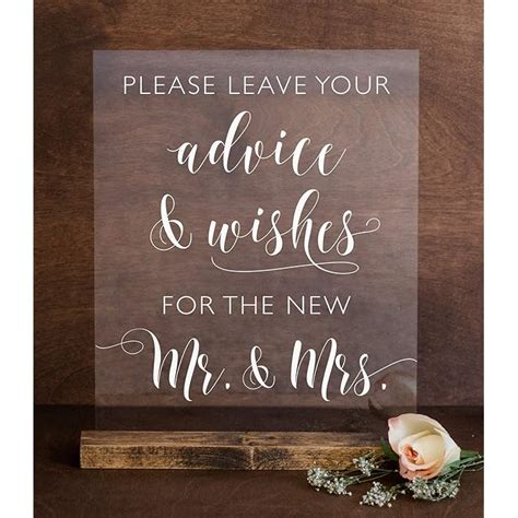 Buy MR MRS Sign Wedding Tabletop Décor Please Leave your Advice and