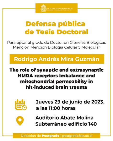 DEFENSA TESIS DOCTORAL RODRIGO MIRA Doctorado en Ciencias Biológicas UC