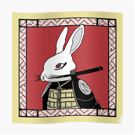 Square Portrait Samurai Rabbit Poster For Sale By Inalternativ