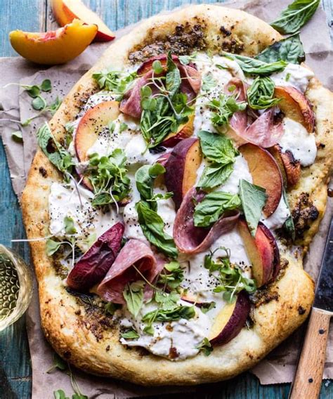 Peach And Burrata Pizza With Honey Balsamic Punchfork