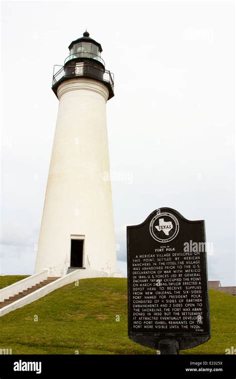 Point Isabel Light House In Port Isabel Texas With Fort Polk