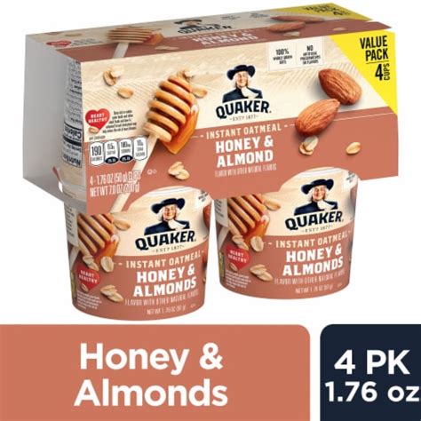 Quaker® Honey And Almonds Instant Oatmeal Cups 4 Ct Kroger