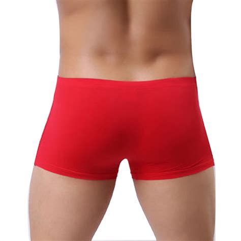 Men S Ice Silk Underwear Boxer Briefs Trunks Bulge Underpants Lingerie Bikini EBay