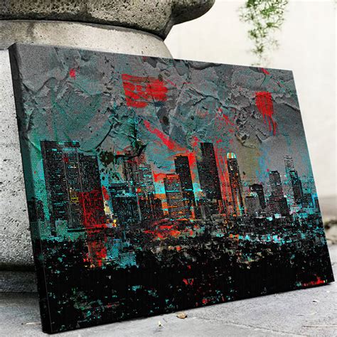 Abstract Los Angeles Skyline Canvas Set Legendary Wall Art