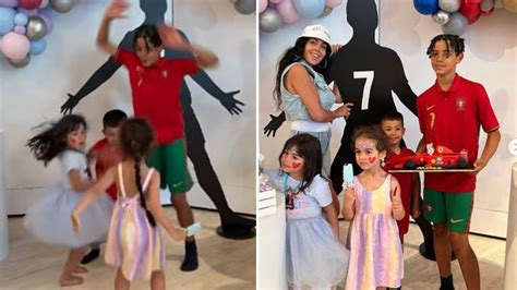 Watch Cristiano Ronaldo's adorable kids perform Man Utd star's famous 'Siu' goal celebrations as ...