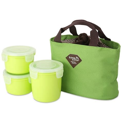 Locknlock Green Round Insulated Lunch Bag Set Shopee Philippines